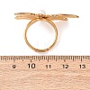 304 Stainless Steel Shell Beads Cuff Open Rings for Women RJEW-E301-01C-3