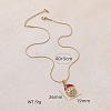 316 Surgical Stainless Steel & Glass Christmas Santa Claus Pendant Necklaces with Enamel for Women KI9452-5