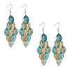 2 Pairs 430 Stainless Steel Leaf Dangle Earrings EJEW-TA0001-83D-1