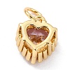 Real 18K Gold Plated Brass Inlaid Cubic Zirconia Charms ZIRC-L100-074G-08-3