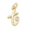Brass Micro Pave Clear Cubic Zirconia Charms KK-D289-66G-T-1