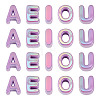 50Pcs 5 Styles UV Plating Opaque Acrylic Beads PACR-TA0001-31G-2