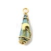 2Pcs Electroplated Natural Quartz Crystal Dyed Copper Wire Wrapped Pendants PALLOY-JF03169-01-3