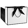 48Pcs Rectangle White Paper Gift Storage Handle Bags with Ribbons ABAG-WA0001-26B-1