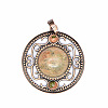 Retro Hollow Natural Unakite Pendants PW-WG205B0-08-1