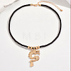 Alloy Dragon Pendant Twisted Round Black Waxed Cord Necklaces for Women Men WG93199-01-3