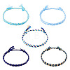 5Pcs 5 Colors Bohemian Cotton Cord Braided Bracelets BJEW-TA0001-27-2