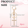 8Pcs Alloy Rhinestone Keychains KEYC-HY0001-41-2