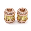 Rack Plating Brass Micro Pave Cubic Zirconia European Beads KK-F089-31RG-06-1