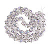 Electroplate Transparent Glass Beads Strands EGLA-N020-03I-2