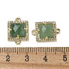Natural Green Strawberry Quartz Faceted Square Links G-I375-03G-06-3