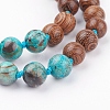 Natural Ocean Jasper and Wood Beaded Necklaces NJEW-JN02024-3