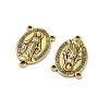 Holy Oval Carved Virgin Mary Tibetan Style Alloy Chandelier Component Links S-TIBEP-LF0961YKG-AG-2