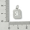 Rack Plating Brass Micro Pave Clear Cubic Zirconia Charms KK-G501-01R-P-3