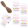100Pcs Birthday Theme Rectangle Paper Tag Cards with 20m Jute Cord Kit DIY-SP0003-89D-1
