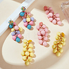 3 Pairs 3 Colors Candy Color Acrylic Cluster Dangle Stud Earrings EJEW-FI0001-18-7