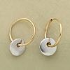 Two Tone Flat Round Alloy Hoop Earrings FS-WG41E3F-01-1