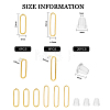 12Pcs 2 Size Brass Oval Stud Earrings with 925 Sterling Silver Pins for Women KK-FH0005-08-2