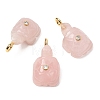 Natural Rose Quartz Carved Pendants G-H357-03G-13-1