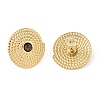 Natural Tiger Eye & 304 Stainless Steel Rope Disc Stud Earrings for Women EJEW-G390-04G-01-2