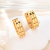 Sand Flash 304 Stainless Steel Hoop Earrings for Women EJEW-M001-22G-5