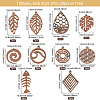 20Pcs 10 Style Natural Walnut Wood Pendants WOOD-CA0001-60-2