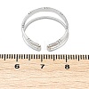 304 Stainless Steel Open Cuff Rings for Women RJEW-A056-01P-3