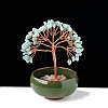 Natural Amazonite Chips Tree of Life Decorations with Bowl Base PW-WG1DC7A-10-1