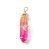 2Pcs 2 Style Two Tone Glass Double Terminated Point Beads Pendants Set PALLOY-JF02538-04-3