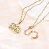 Halloween 304 Stainless Steel Hollow Floral Pumpkin Pendant Cable Chain Necklaces for Men Women NJEW-K308-09G-2
