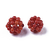 Synthetic Coral Woven Beads CORA-R019-013D-2