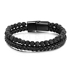 Natural Lava Rock  Beaded Bracelets PW24070698483-1