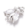 Brass Micro Pave Clear Cubic Zirconia Charms ZIRC-O035-24P-3