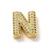 Brass Micro Pave Clear Cubic Zirconia Charms ZIRC-C009-01G-N-1