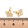Brass Micro Pave Clear Cubic Zirconia Charms KK-H292-56C-G-3