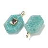 Natural Amazonite Faceted Pendants G-F819-01G-05-2
