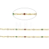 Cubic Zirconia Flat Round Link Chains CHC-K014-08G-04-2