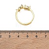 Flower Brass Glass Adjustable Finger Rings GL-CBA18A7-01G-04-5