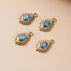 Alloy Synthetic Turquoise Pendants PW-WG09F47-07-1