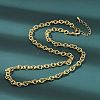 Brass Textured Cable Chain Necklaces NJEW-A042-12G-01-5