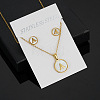 304 Stainless Steel with Natural Shell Pendant Necklaces & Stud Earrings Sets FS-WG5FD70-01-1