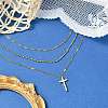 Cross 304 Stainless Steel Pendant Necklaces for Women NJEW-G157-07G-4