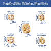 10Pcs 5 Styles Brass Clear Cubic Zirconia Beads KK-SW0001-02-3