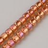 Electroplate Transparent Glass Beads Strands EGLA-TAC0008-01D-1