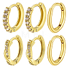 2Bags Brass Micro Pave Clear Cubic Zirconia Hoop Earrings EJEW-PH0001-55-1