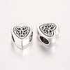 Large Hole Heart Alloy European Beads MPDL-K010-01-2