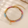 304 Stainless Steel Letter Charm Double-layered Bracelets VG5038-4-2