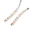 Natural Pearl & Glass Seed Beaded Rope Knot Multi Layered Necklace for Women NJEW-JN03908-02-5