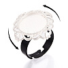 Adjustable Rhombus Alloy & Iron Bezel Cup Ring Base with Rotatable Tray MAK-T012-02S-4