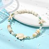 Natural Freshwater Shell & Gemstone & Synthetic Turquoise & Non-magnetic Hematite Beads Stretch Bracelets for Women BJEW-JB13810-3